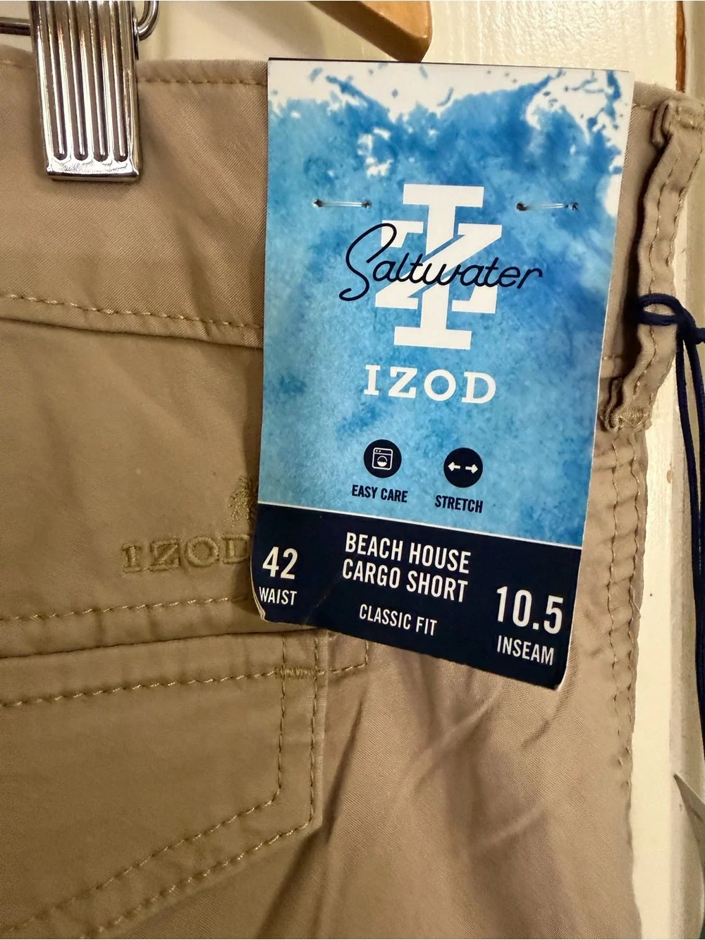 Izod Men's Khaki Cargo Shorts - Light Brown (182)